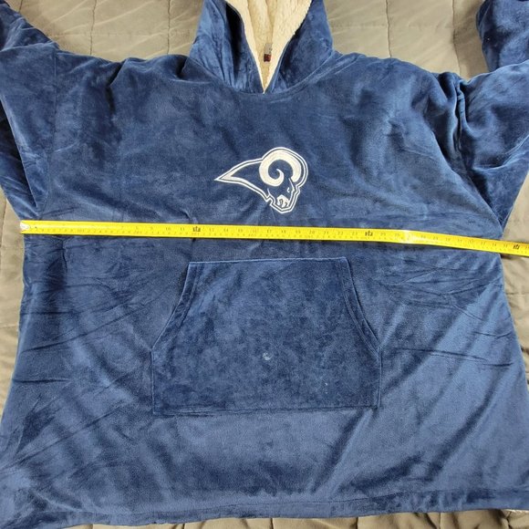 NFL Los Angeles Rams Reversible Big Logo Hoodeez Blue One Size Pullover Sports - Picture 8 of 11